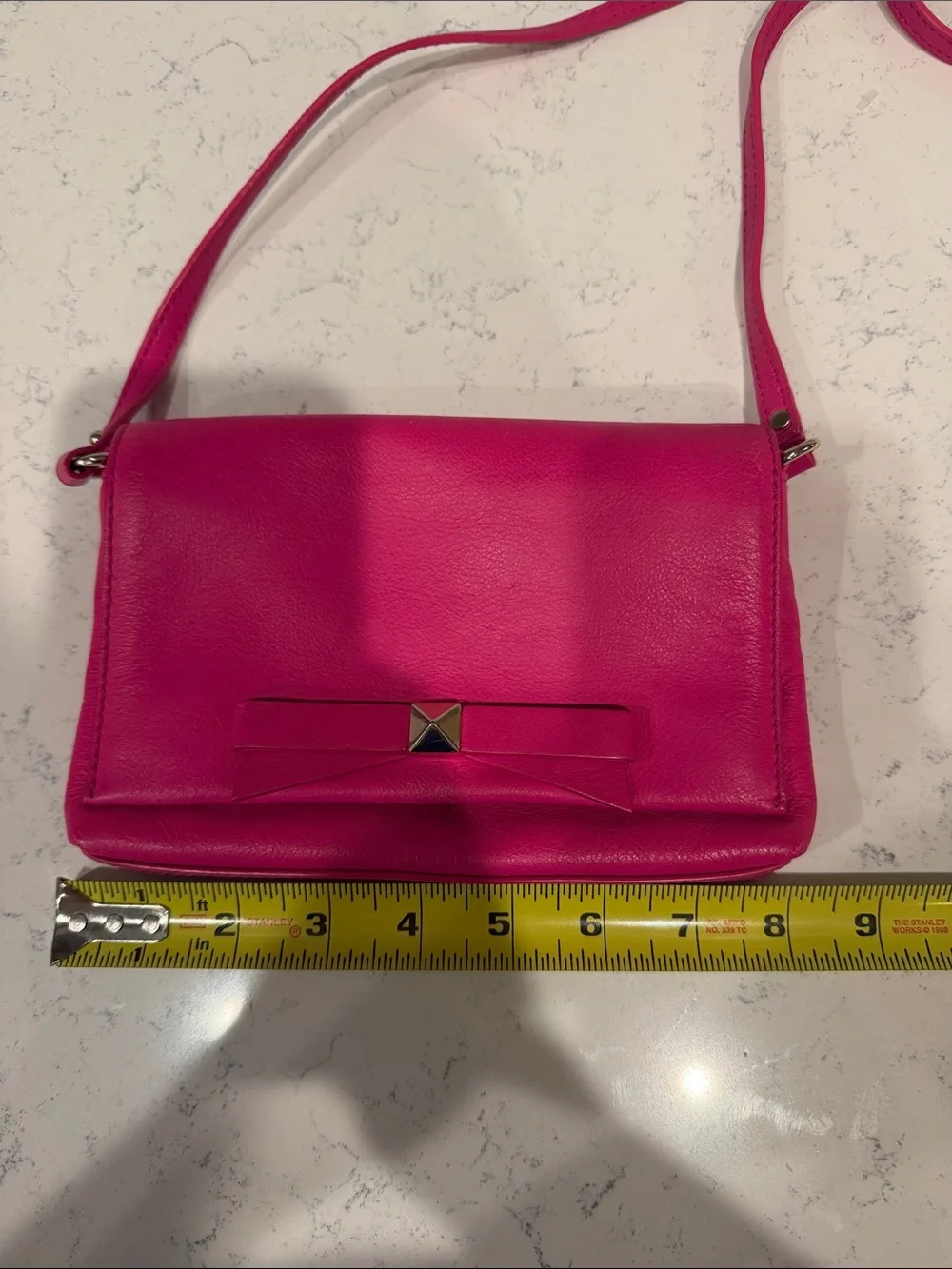 kate spade Barbie Pink Leather Crossbody with Girly Chic Bow Detail